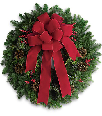 Classic Holiday Wreath from Bakanas Florist & Gifts, flower shop in Marlton, NJ
